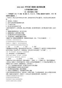 河南省驻马店市泌阳县2022-2023学年七年级下学期期末道德与法治试题（含答案）