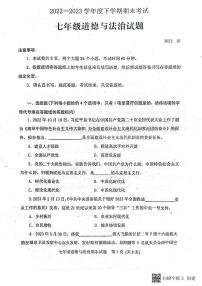 山东省泰安市肥城市 2022-2023学年七年级下学期期末考试道德与法治试题