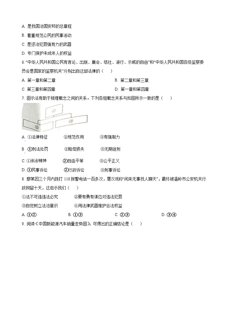 2023年浙江省台州市中考道德与法治试卷02