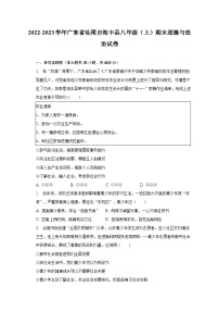 2022-2023学年广东省汕尾市海丰县八年级（上）期末道德与法治试卷（含解析）