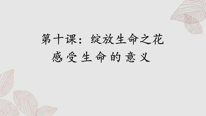10.1 感受生命的意义第1页