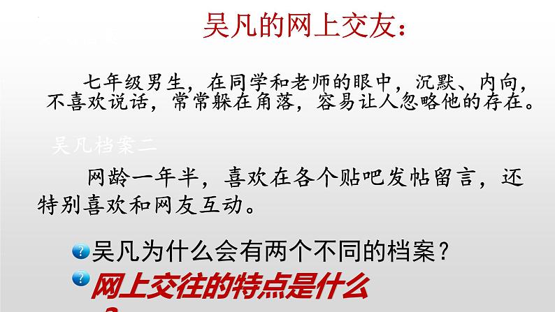 2023-2024学年部编版七年级道德与法治上册  5.2 网上交友新时空  课件第6页