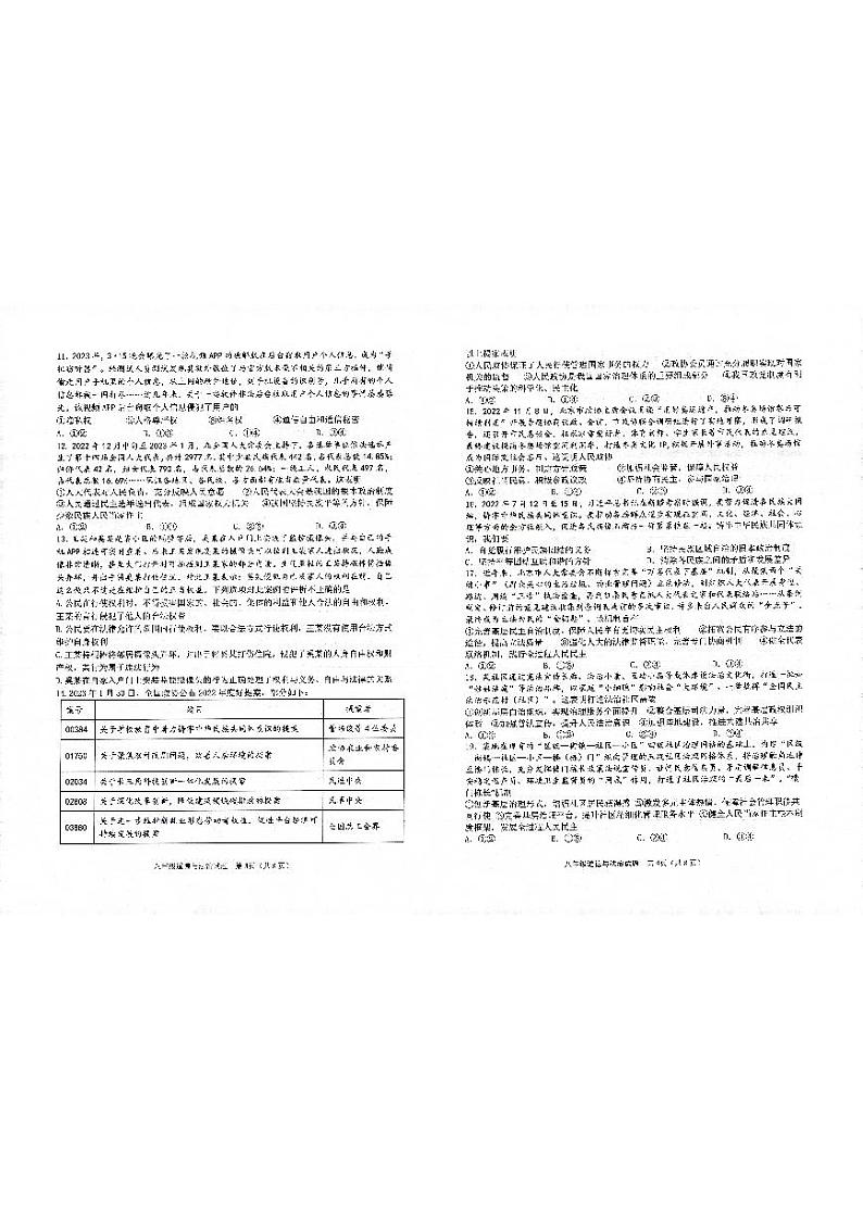 山东省滨州市邹平市2022-2023学年八年级下学期期末考试道德与法治试题02