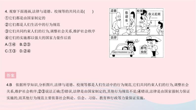 2023七年级道德与法治下册第四单元走进法治天地单元综合检测作业课件新人教版05