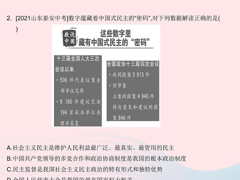 2023八年级道德与法治下册第三单元人民当家作主单元培优专练作业课件新人教版07