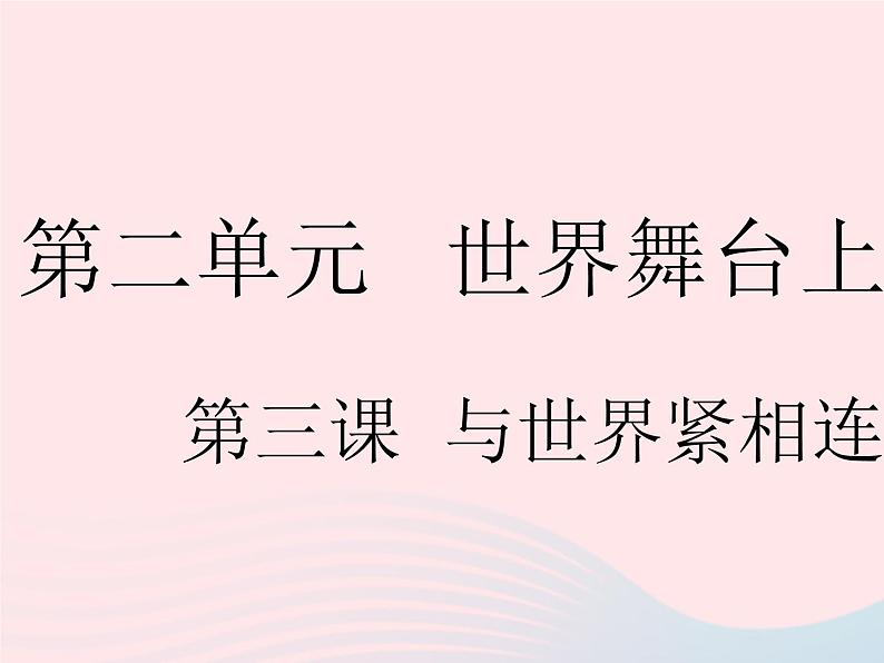 2023九年级道德与法治下册第二单元世界舞台上的中国第三课与世界紧相连第一框中国担当作业课件新人教版01