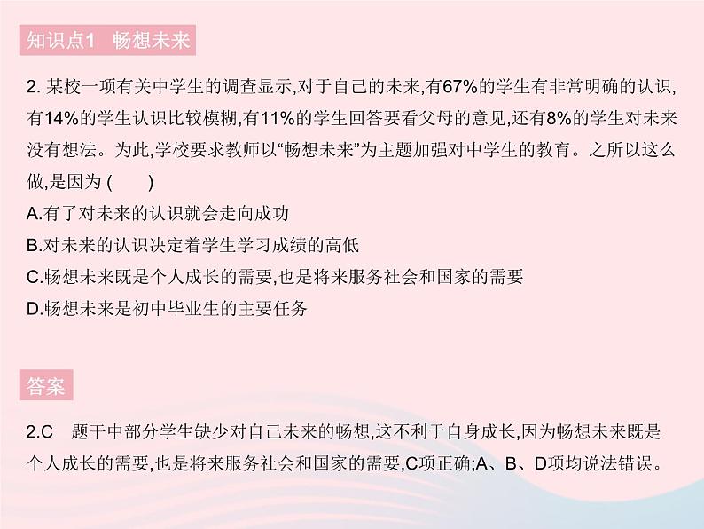 2023九年级道德与法治下册第三单元走向未来的少年第七课从这里出发第二框走向未来作业课件新人教版第4页