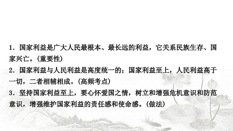 中考道德与法治复习八年级上册4第四单元维护国家利益课件05