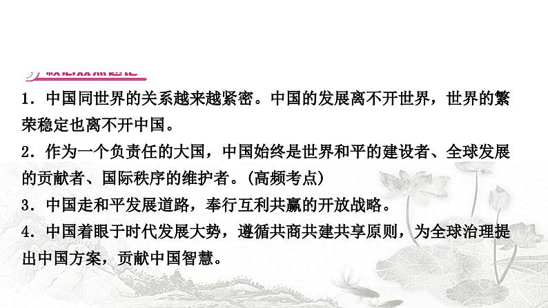 中考道德与法治复习九年级下册第二单元世界舞台上的中国课件第4页