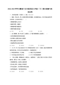 2022-2023学年安徽省六安市霍邱县七年级（下）期末道德与法治试卷（含解析）