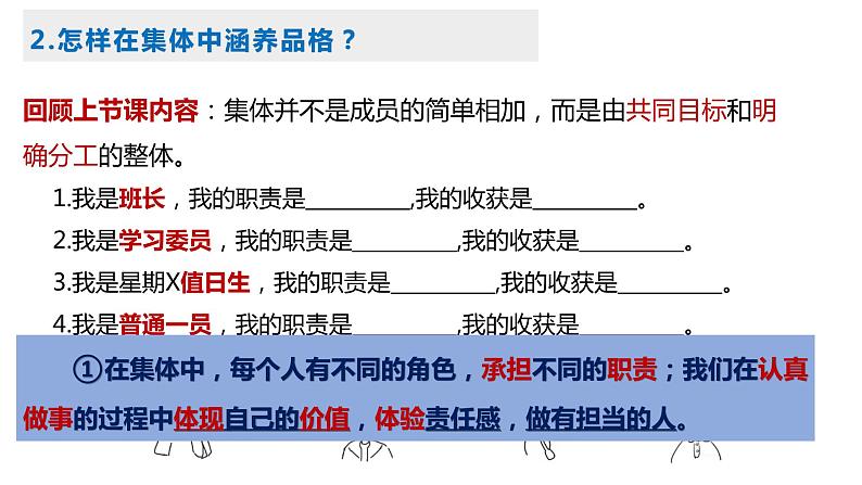 2022-2023学年部编版道德与法治七年级下册 6.2 集体生活成就我 课件第7页