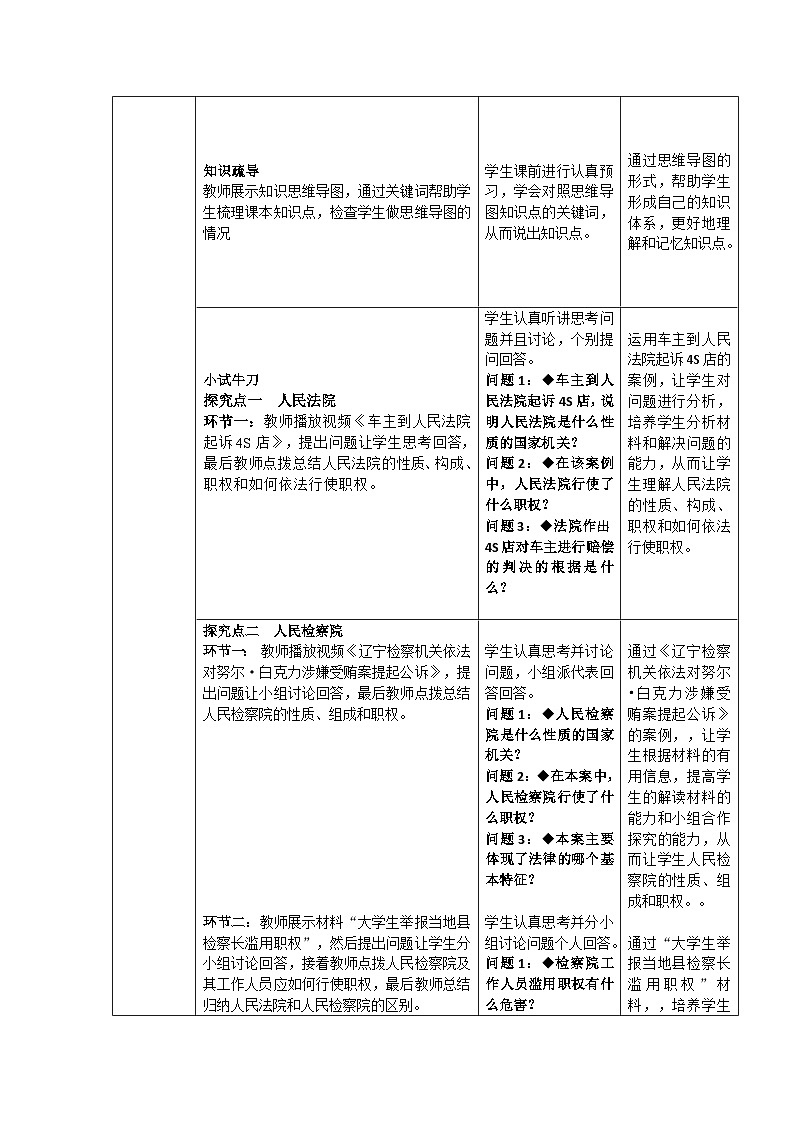2022-2023学年部编版道德与法治八年级下册 6.5 国家司法机关 教学设计-第2页