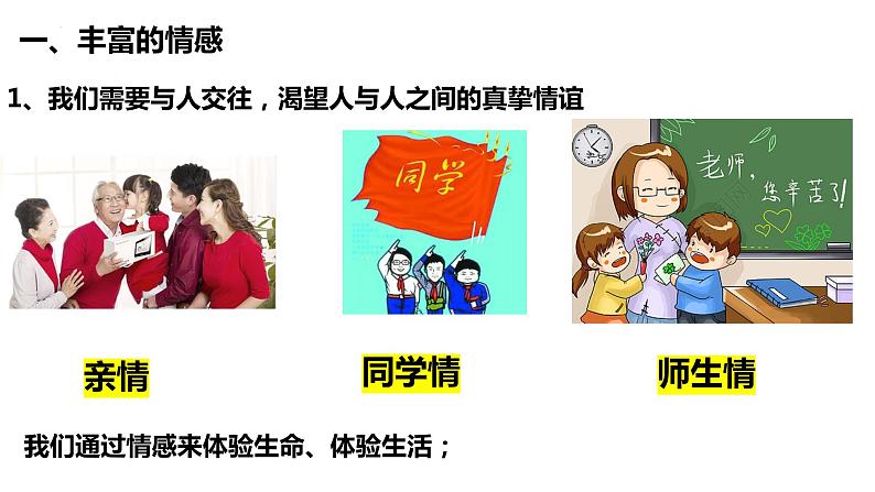 2022-2023学年部编版道德与法治七年级下册 5.1 我们的情感世界 课件第3页