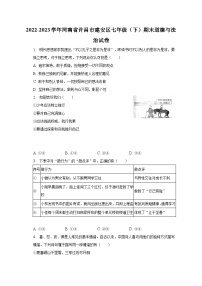 2022-2023学年河南省许昌市建安区七年级（下）期末道德与法治试卷（含解析）