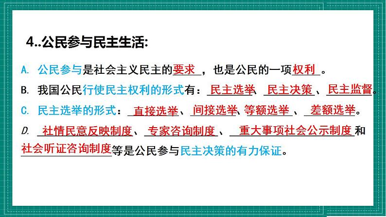 人教部编版道德与法治九年级上册第二单元《 民主与法治》（复习课件）第7页