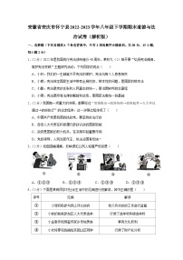 安徽省安庆市怀宁县2022-2023学年八年级下学期期末教学质量监测道德与法治试题（含答案）