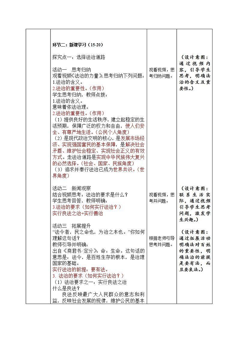 部编版道德与法治九上4.1《夯实法治基础》课件+教案02