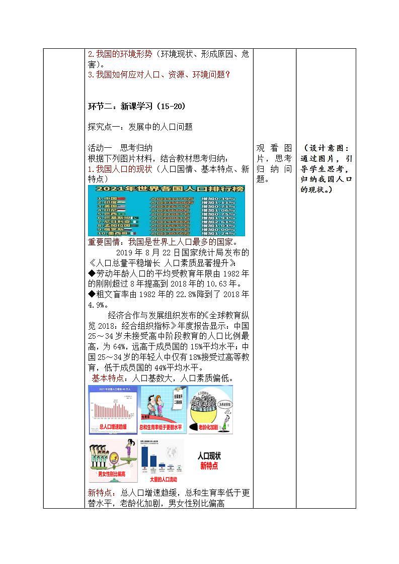 部编版道德与法治九上6.1《正视发展挑战》课件+教案02