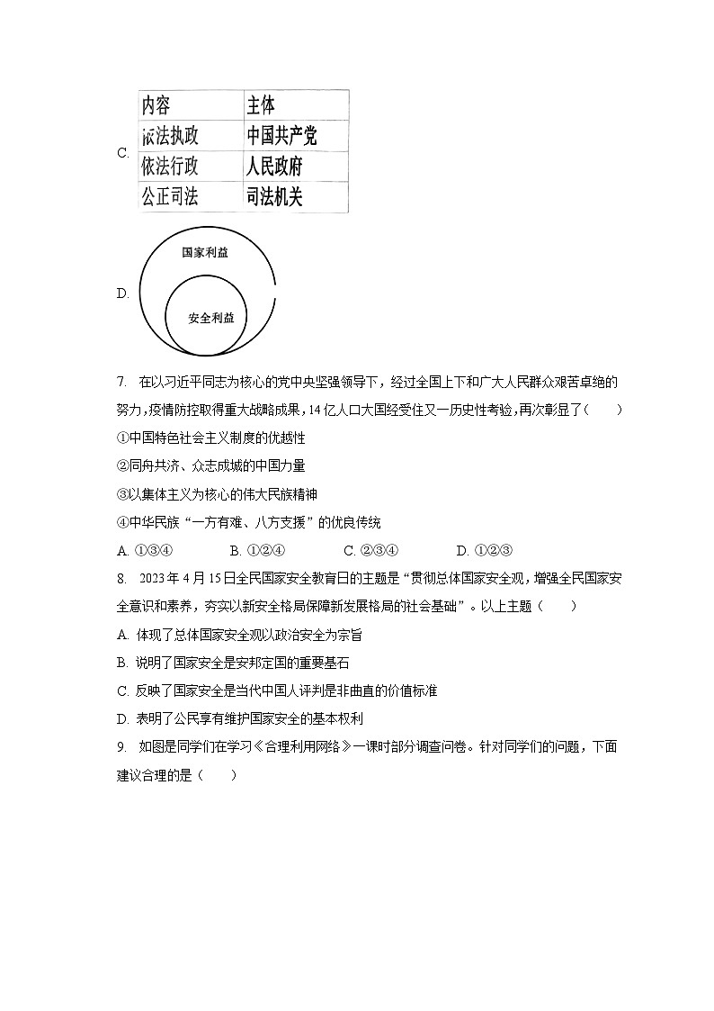 2023年陕西省西安市新城区爱知中学中考道德与法治第一次仿真试卷（含解析）03