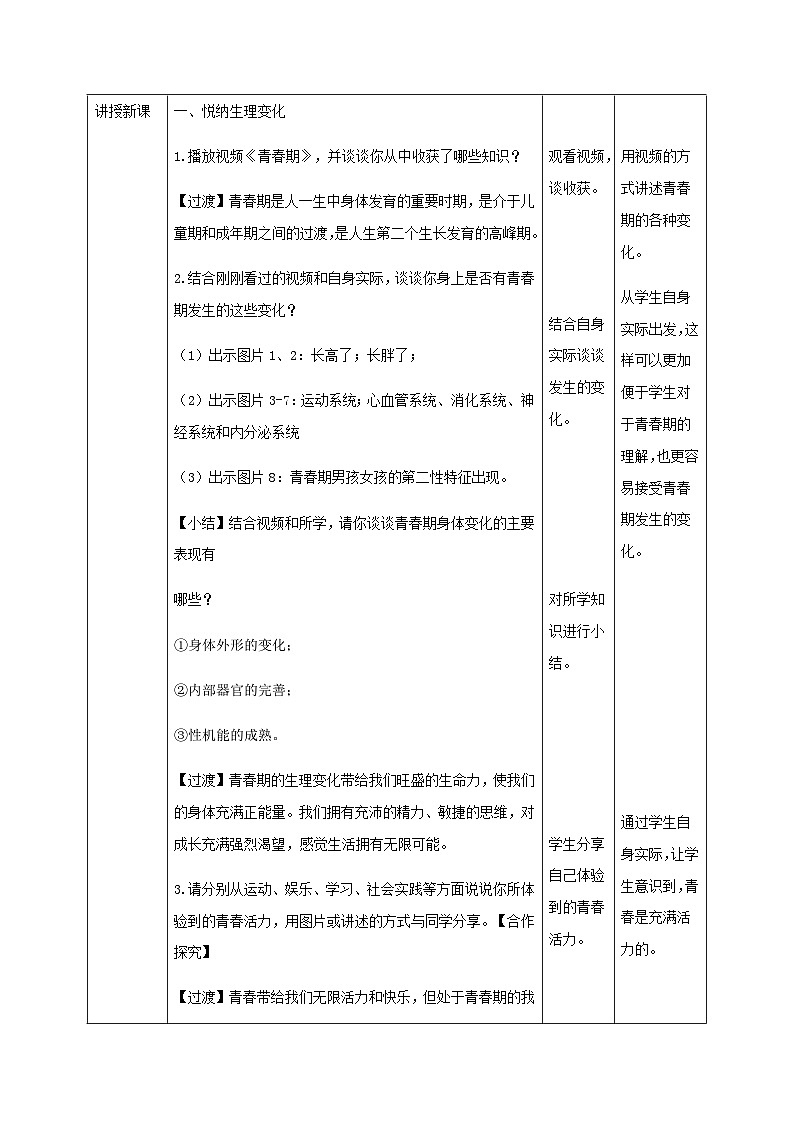初中道德与法治 统编版（五四学年） 七年级全册 1.1悄悄变化的我（教学设计）02
