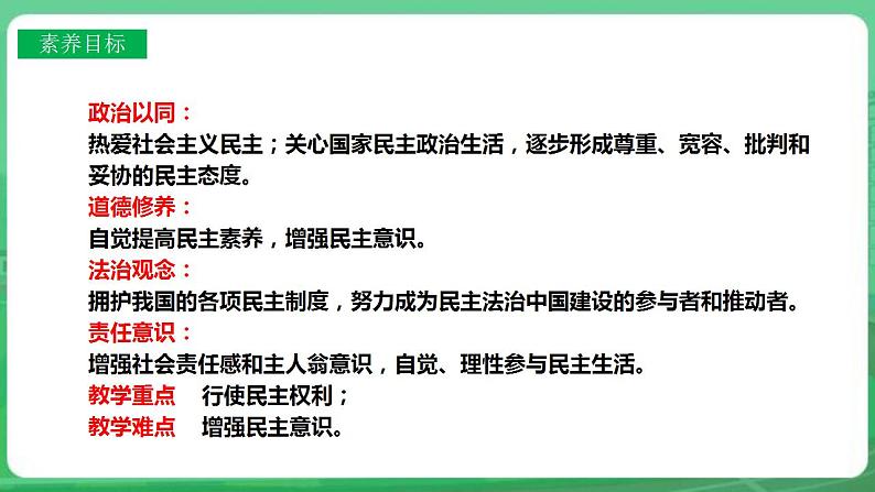 【核心素养】人教部编版道法九上 9.3.2《参与民主生活》课件+教案+学案+练习+素材04