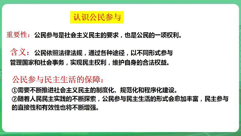 【核心素养】人教部编版道法九上 9.3.2《参与民主生活》课件+教案+学案+练习+素材08