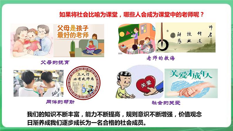 【核心素养】人教部编版道法八上 8.1.2《在社会中成长》课件+教案+学案+练习+素材08