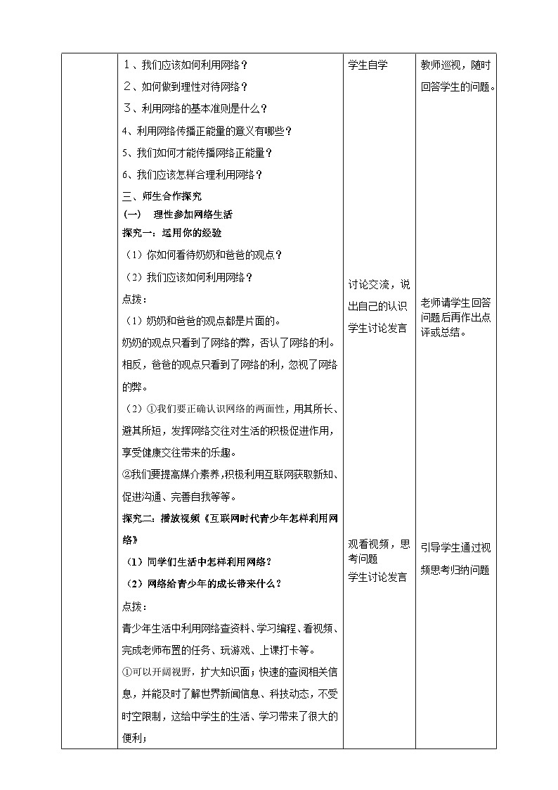【核心素养】人教部编版道法八上 8.2.2《合理利用网络》课件+教案+学案+练习+素材02