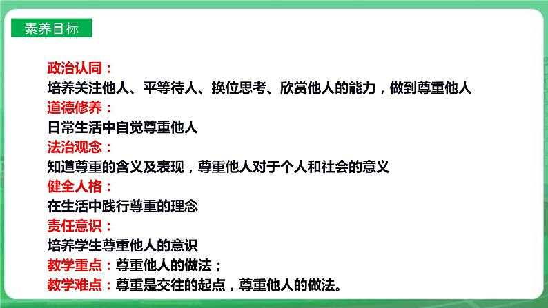 【核心素养】人教部编版道法八上 8.4.1《尊重他人》课件+教案+学案+练习+素材03