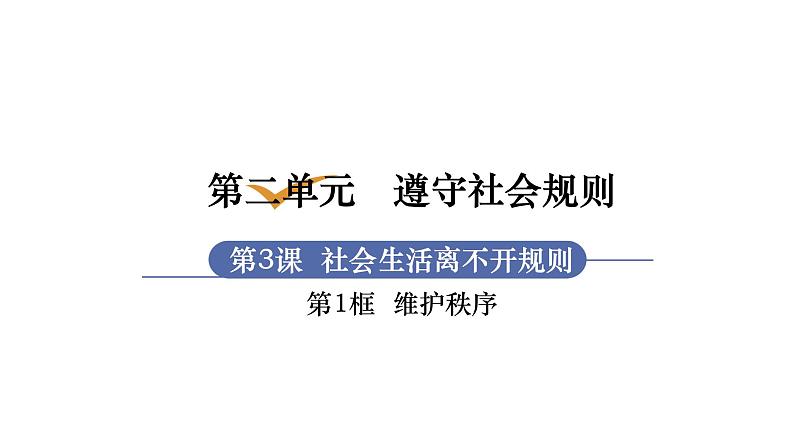 部编版八年级道德与法治上册课件 第2单元 第3课 第1框  维护秩序第1页