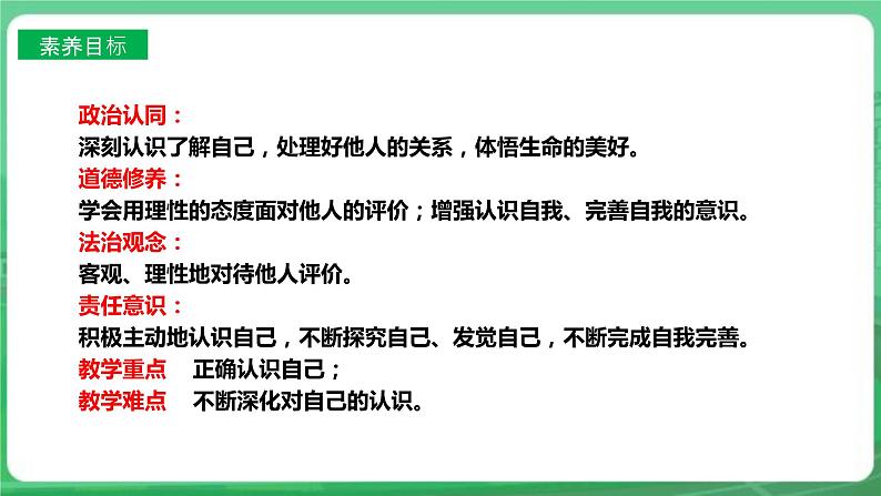 【核心素养】人教部编版道法七上 7.3.1《认识自己》课件+教案+学案+练习+素材03