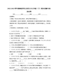 2022-2023学年湖南省怀化市洪江市七年级（下）期末道德与法治试卷（含解析）