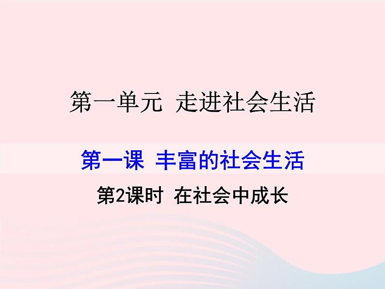 第一单元走进社会生活第一课丰富的社会生活第2框在社会中成长课件（部编版八上）01