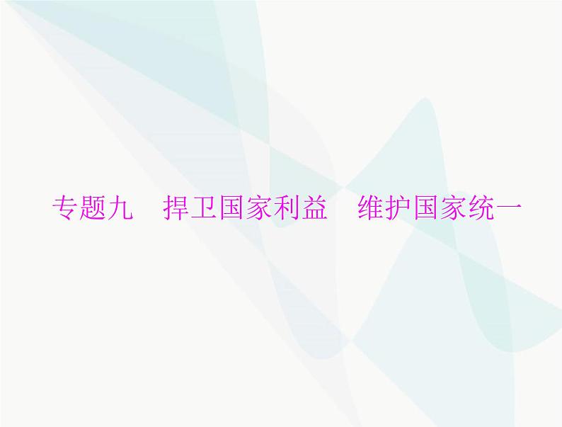 中考道德与法治总复习专题九捍卫国家利益维护国家统一课件第1页