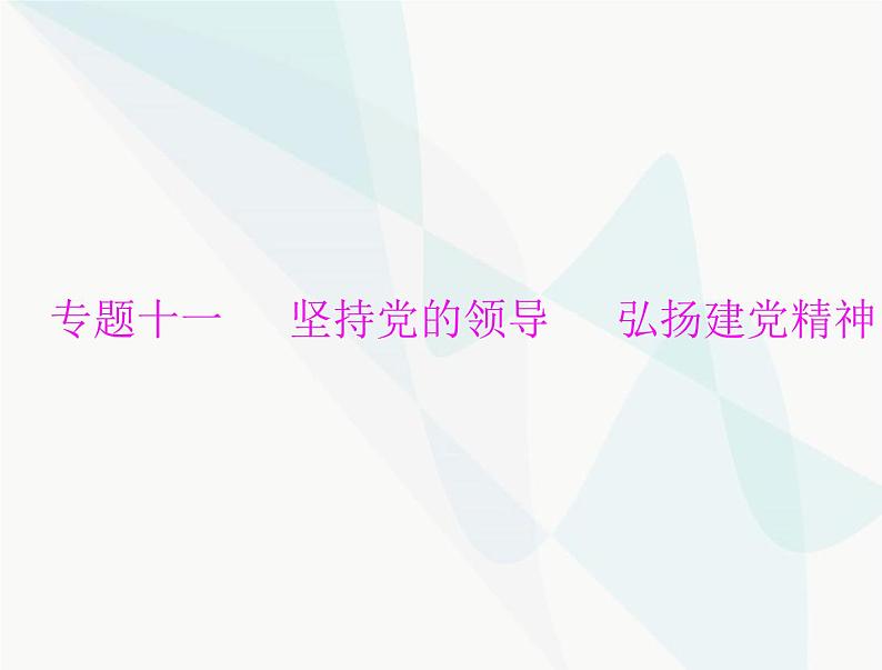 中考道德与法治总复习专题十一坚持党的领导弘扬建党精神课件第1页