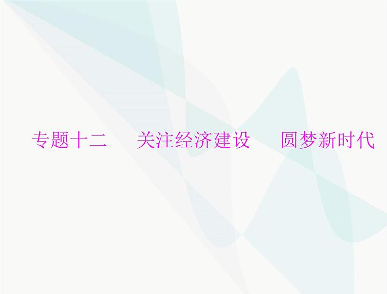 中考道德与法治总复习专题十二关注经济建设圆梦新时代课件01