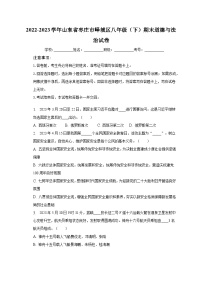 2022-2023学年山东省枣庄市峄城区八年级（下）期末道德与法治试卷（含解析）