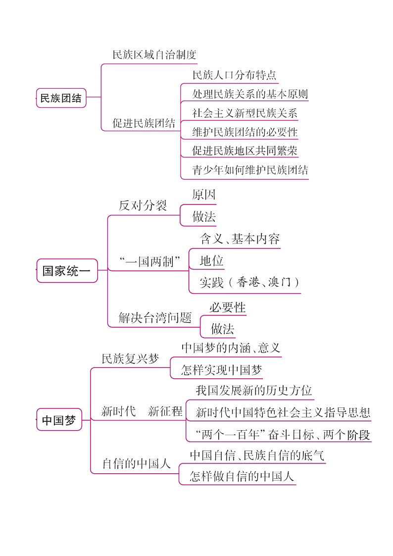 中考道德与法治二轮复习知识梳理归纳与考点精炼专题十八 和谐与梦想（含解析）第2页