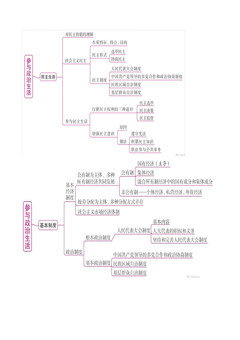 中考道德与法治二轮复习知识梳理归纳与考点精炼专题十五  参与政治生活（含解析）第2页