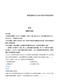 湖北省咸宁市2020年中考道德与法治试题（含解析）