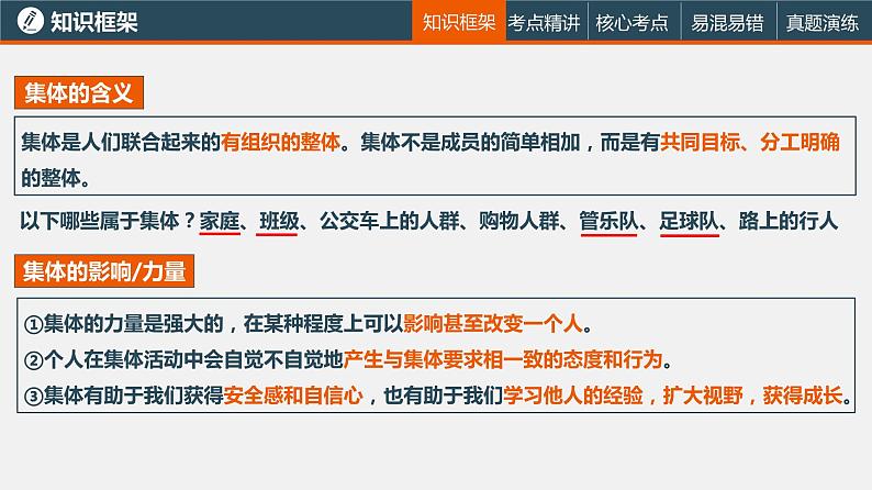 中考道德与法治一轮复习精讲课件模块二 我与他人和集体专题二 我与集体 (含答案)06