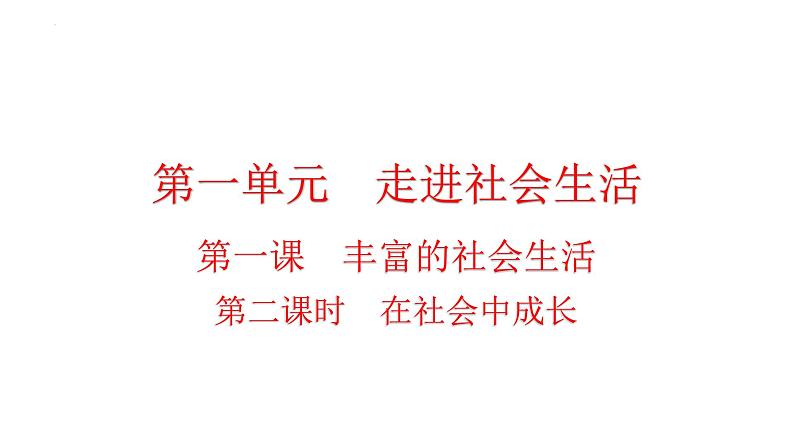 1.2 在社会中成长 课件-2023-2024学年部编版道德与法治八年级上册第1页