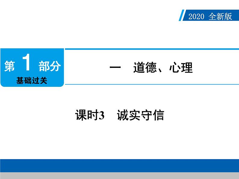 2020年部编版中考道德与法治第一轮章节复习课件+习题：课时3　诚实守信 (共2份打包)01