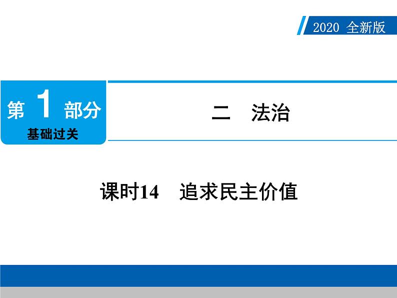 2020年部编版中考道德与法治第一轮章节复习课件+习题：课时14　追求民主价值 (共2份打包)01