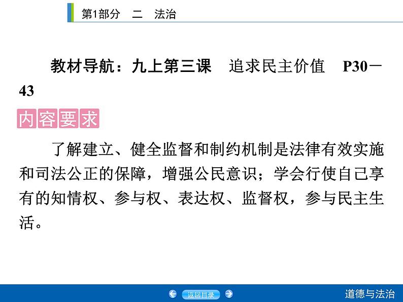 2020年部编版中考道德与法治第一轮章节复习课件+习题：课时14　追求民主价值 (共2份打包)02