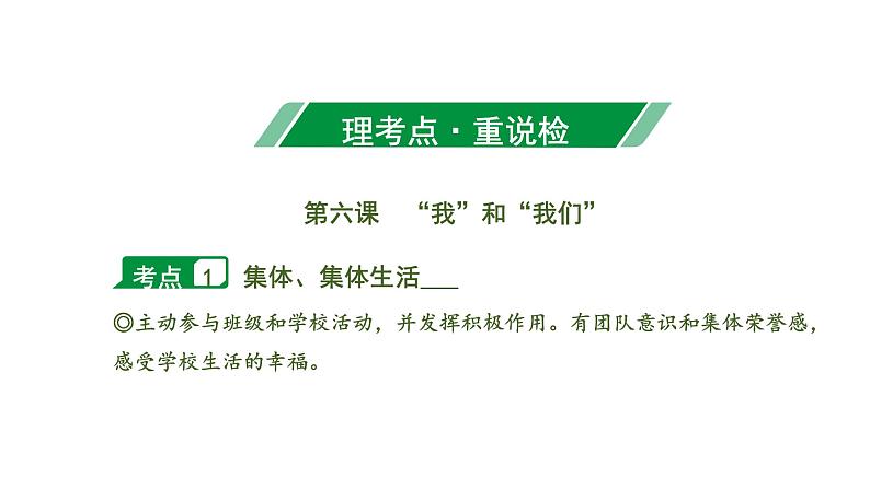 中考道德与法治一轮复习课件课时24  在集体中成长（第三单元） (含答案)第4页