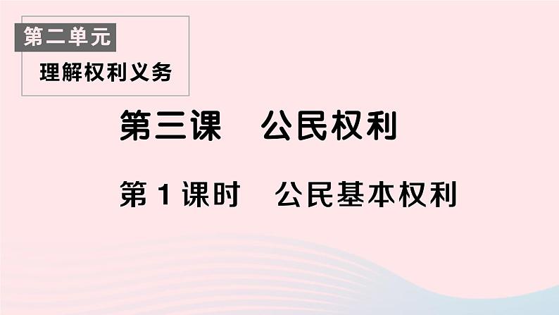 2023八年级道德与法治下册第二单元理解权利义务第三课公民权利第1框公民基本权利作业课件新人教版01