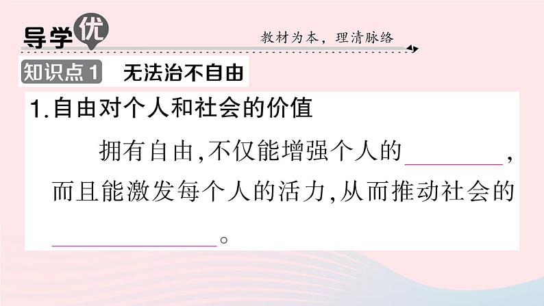 2023八年级道德与法治下册第四单元崇尚法治精神第七课尊重自由平等第1框自由平等的真谛作业课件新人教版第2页