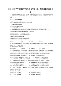 2022-2023学年安徽省六安九中七年级（下）期末道德与法治试卷（含解析）