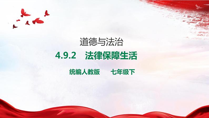 人教版道法七下4.9.2《法律保障生活》课件+音视频素材01